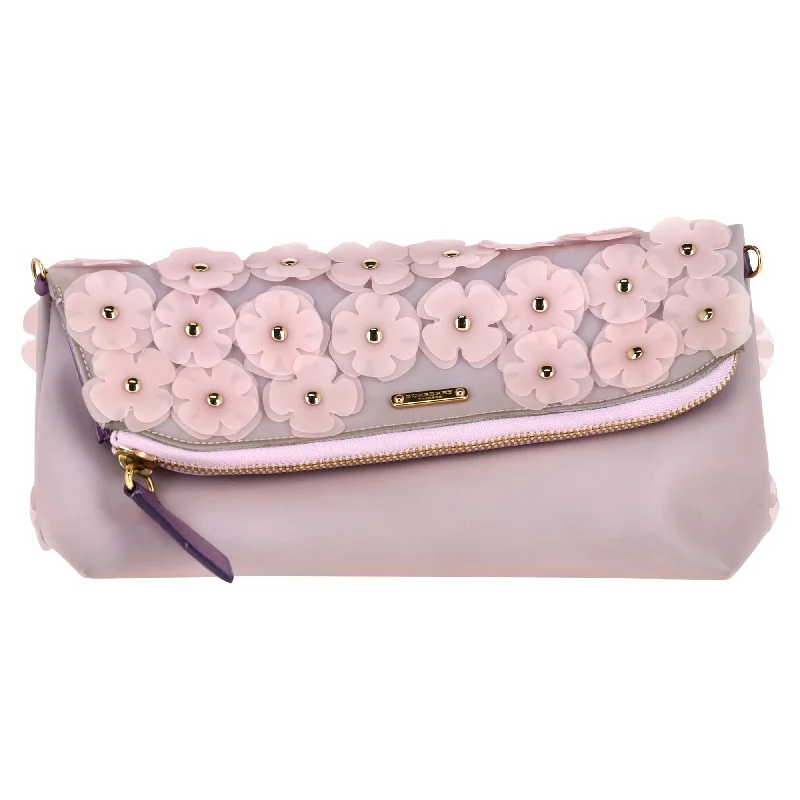 Burberry The Petal in Flowers Pouch in Purple Rubber Trendy Purses At Exclusive Promotional Rates Burberry The Petal in Flowers Pouch in Purple Rubber Trendy Purses At Exclusive Promotional Rates