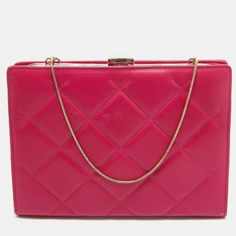 Carolina Herrera Quilted Leather Frame Chain Clutch Luxury Meets Affordability – Shop Stunning Bags Now Carolina Herrera Quilted Leather Frame Chain Clutch Luxury Meets Affordability – Shop Stunning Bags Now
