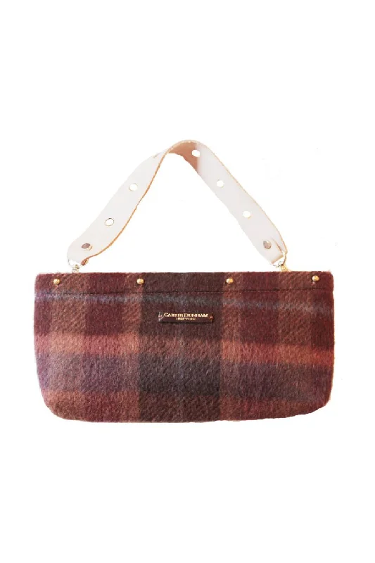 Dark Brown, Burgundy & Chestnut Plaid Clutch Cover