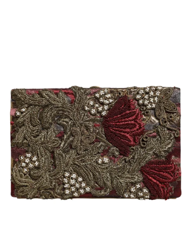 Dolce & Gabbana Floral Jacquard Frame Clutch Evening Purse Women's Bag Iconic Handbags At Budget-Friendly Prices Dolce & Gabbana Floral Jacquard Frame Clutch Evening Purse Women's Bag Iconic Handbags At Budget-Friendly Prices