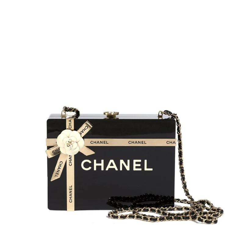 Gift Box Minaudière Black Clutch Bag GHW Statement Bags, Shop Today