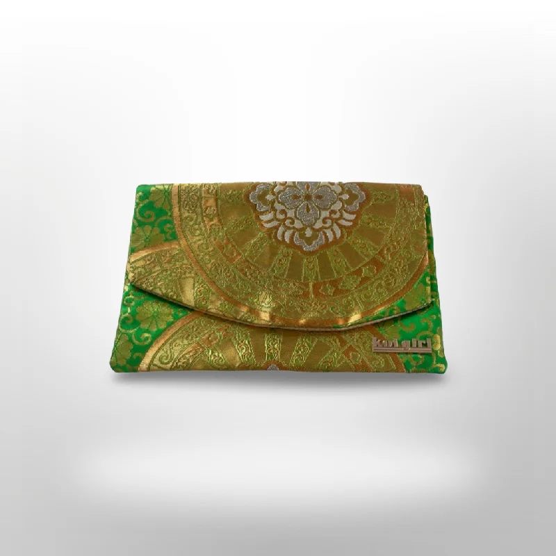 Green and Gold Mandala Clutch