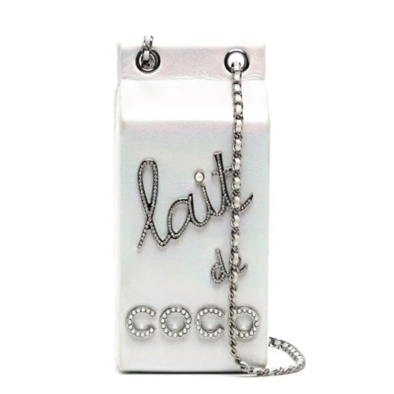 Iridescent Silver Lait de Coco Milk Carton Bag