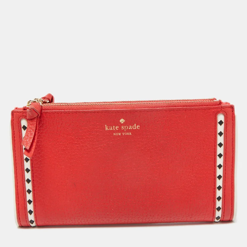 Kate Spade Leather Double Zip Clutch Seasonal Sale On Trendy Handbags