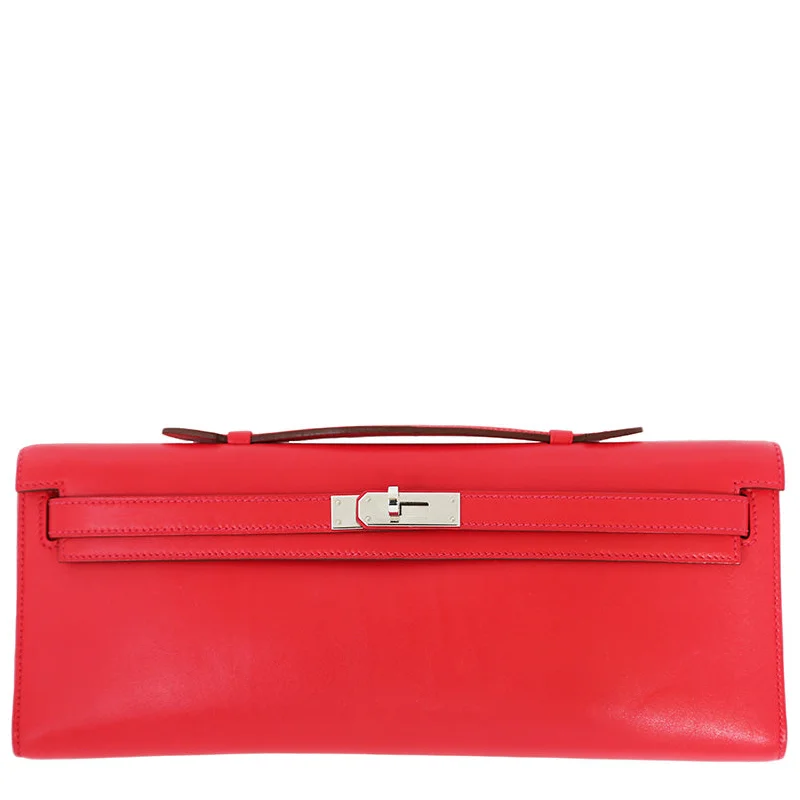 Kelly Cut Vermillon Red Clutch Luxury Totes, Affordable Prices