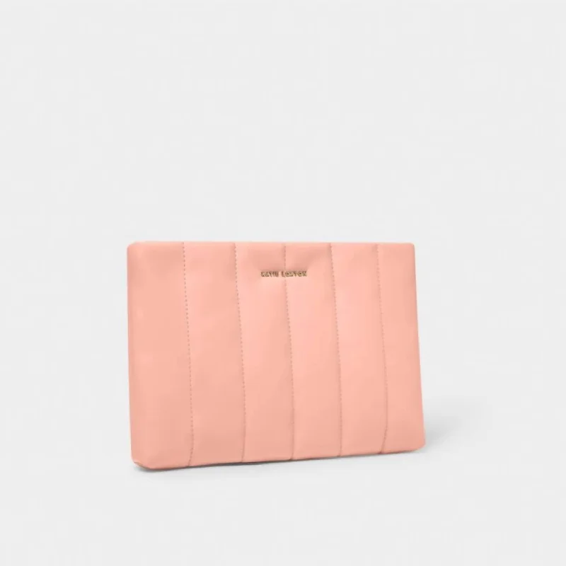 Kendra Quilted Clutch In Dusty Coral