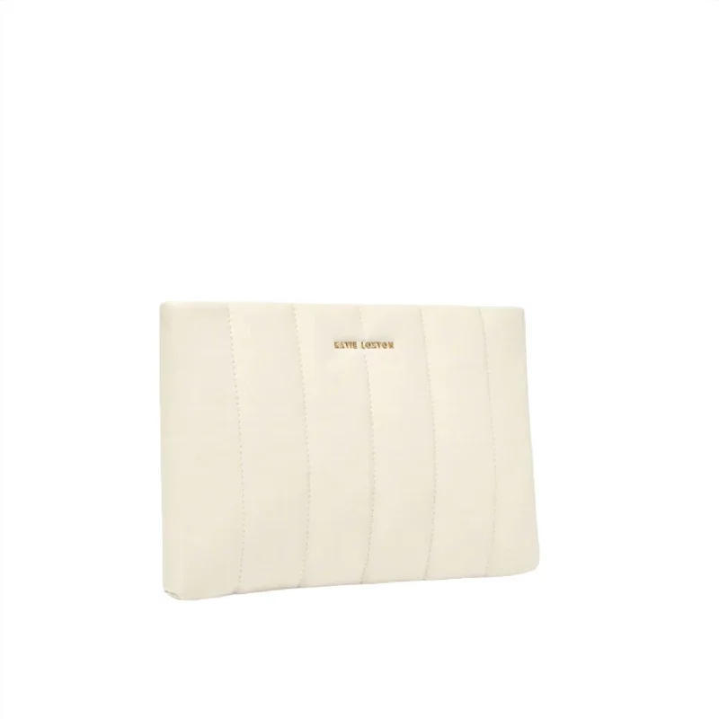 Kendra Quilted Clutch In Oyster