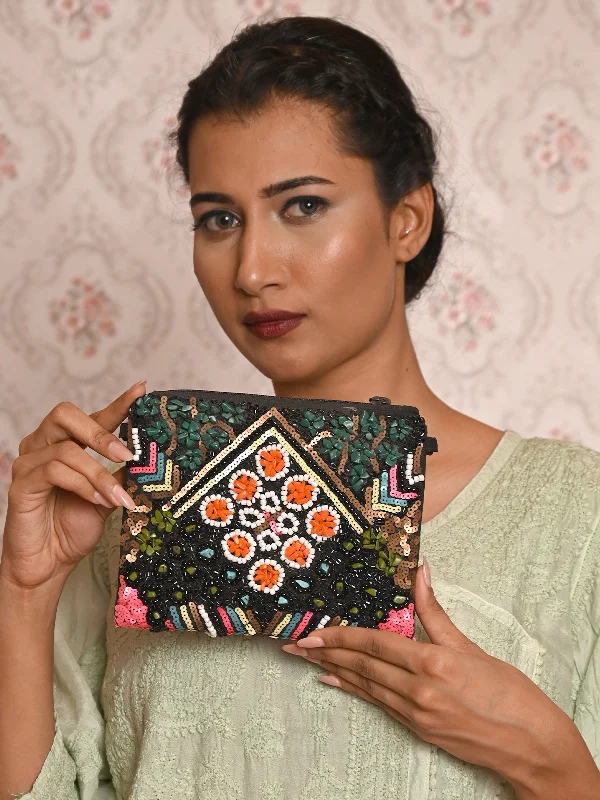 Odette Women Multicolor Beads And Sequins Embroidered Clutch The Best Handbag Deals Are Available Now Odette Women Multicolor Beads And Sequins Embroidered Clutch The Best Handbag Deals Are Available Now
