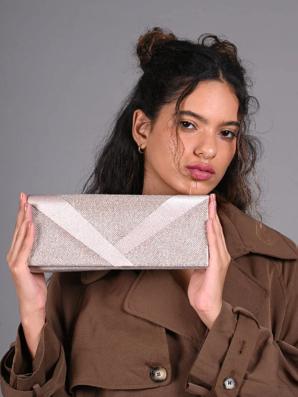 Odette Golden Patterned Clutch Bag For Women Luxury Handbags, Budget-Friendly