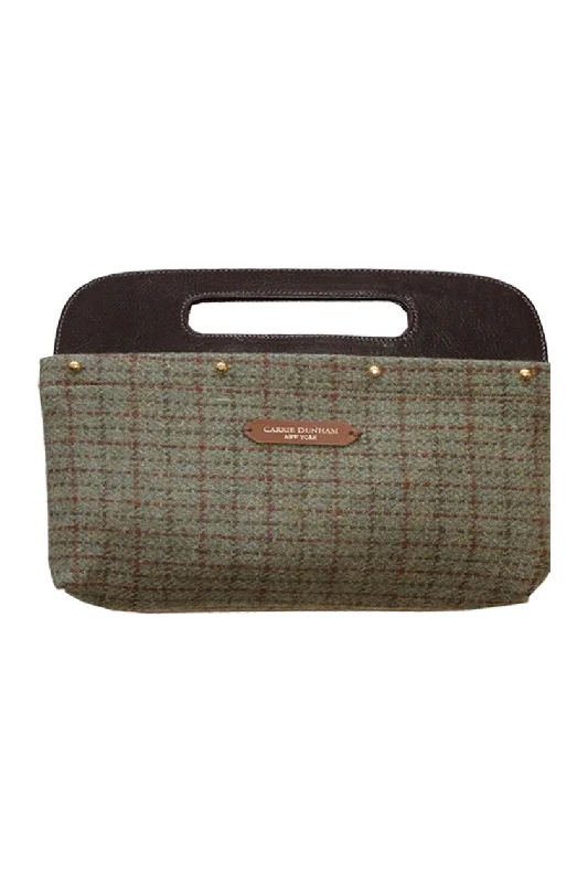 Olive & Brown Plaid Clutch Cover