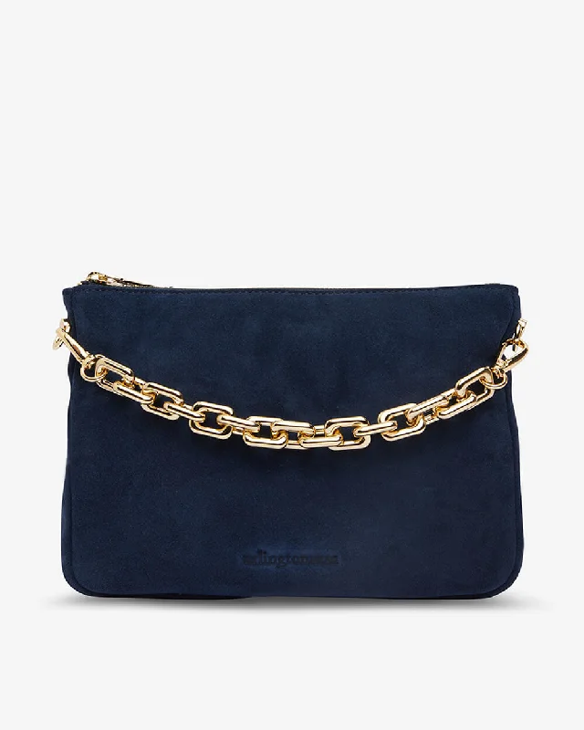 Samantha Crossbody - Navy Suede