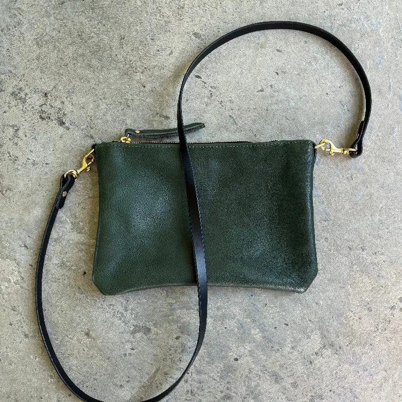 Small Leather Crossbody Clutch Bag - Green Pebble Huge Handbag Markdowns – Update Your Collection Now