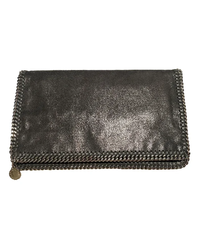 Stella McCartney Falabella Foldover Clutch in Black Vegan Leather Fashionable Handbags At Must-Have Prices Stella McCartney Falabella Foldover Clutch in Black Vegan Leather Fashionable Handbags At Must-Have Prices