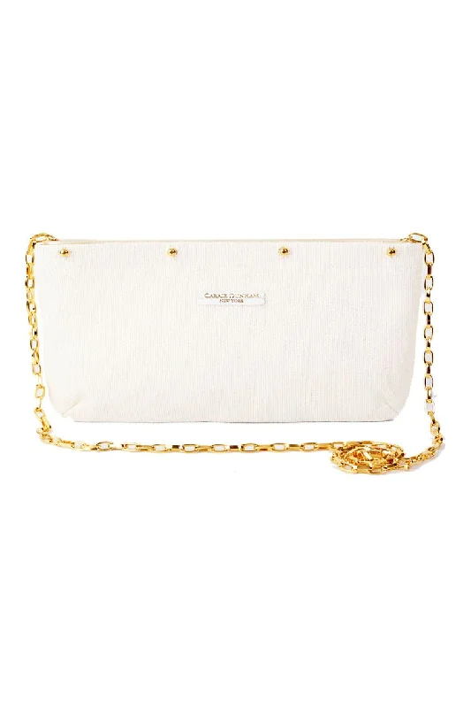 White Raffia Clutch Cover