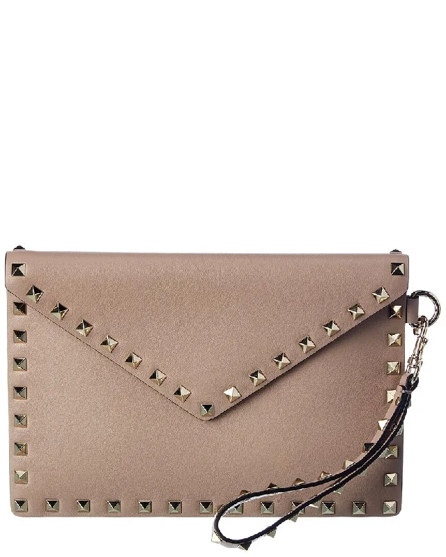 Valentino Rockstud Leather Pouch Stylish And Durable Handbags At Great Value