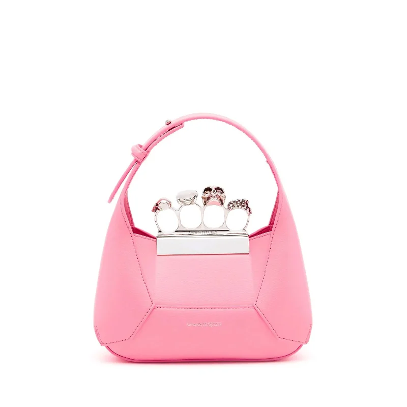 Jewelled Hobo Mini Bag, Fluro Pink Timeless Handbags, Flash Sale