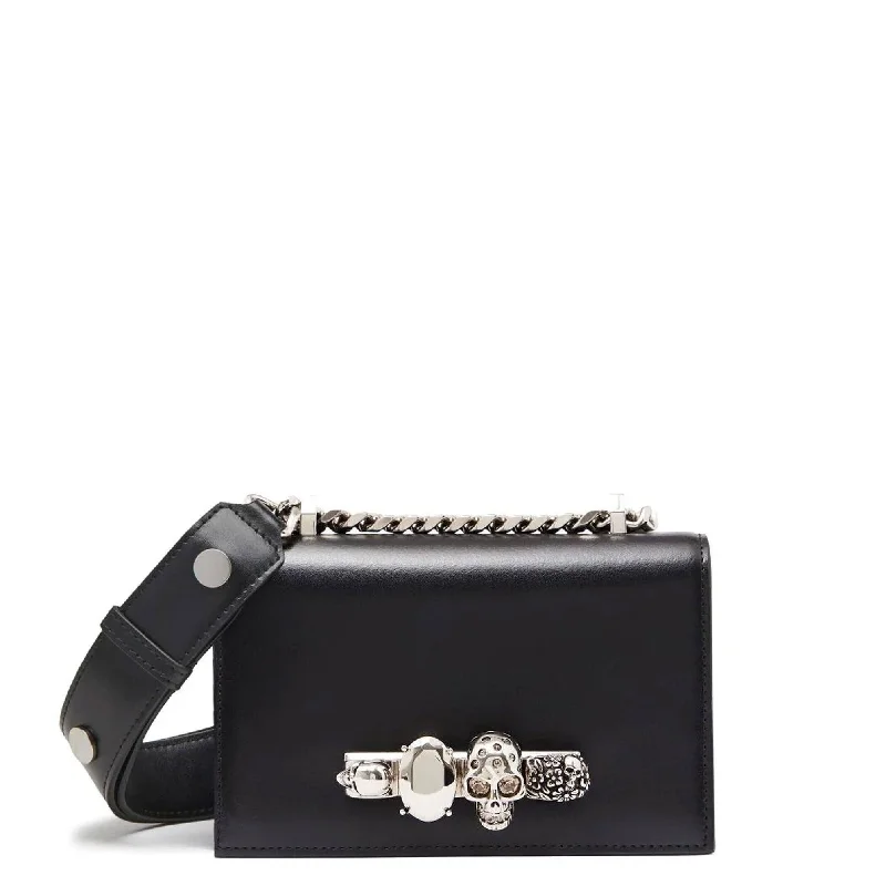 Mini Jewelled Satchel Leather Strap, Black Fashion Bags, Huge Savings