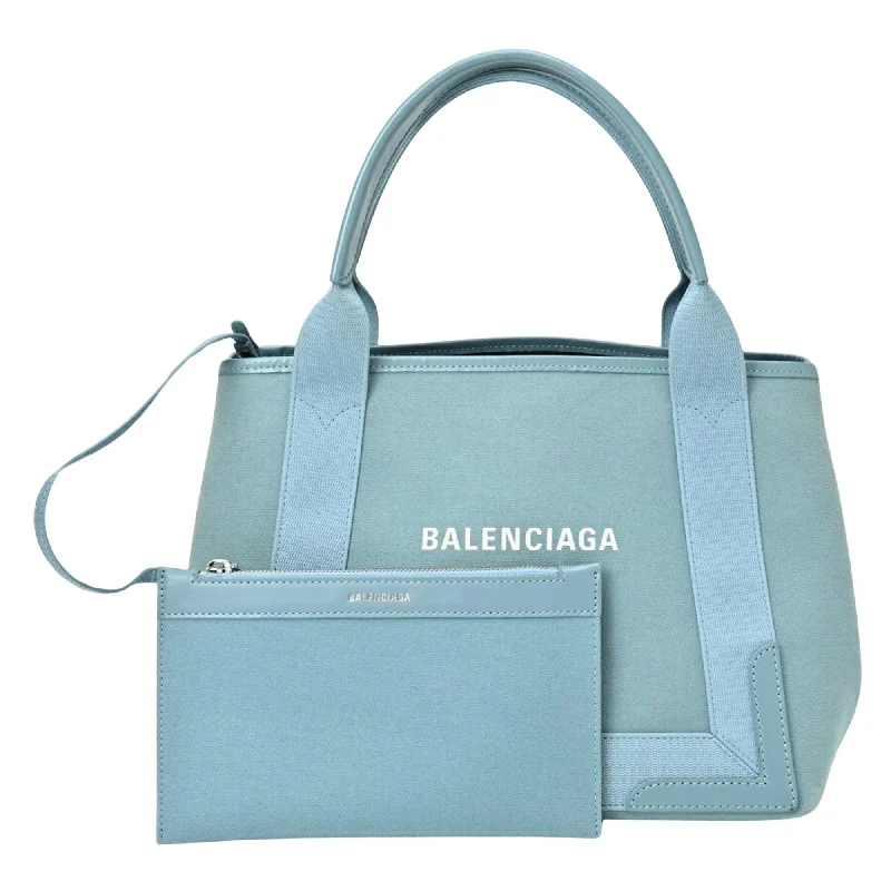 Balenciaga Navy Cabas  Canvas Tote Bag (Pre-Owned) Trendy & Timeless Bags, Now On Sale