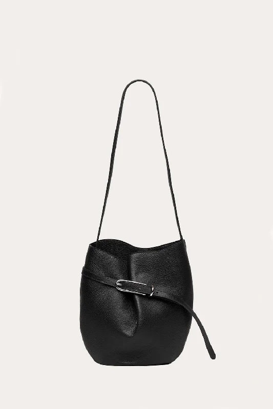 Belted Bucket Bag Black Elegant Totes At Limited-Time Prices