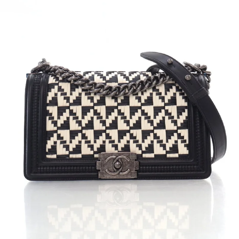 Chanel Boy Bag Old Medium Black/White Woven Calfskin Grab Your Favorite Handbags For Less Chanel Boy Bag Old Medium Black/White Woven Calfskin Grab Your Favorite Handbags For Less