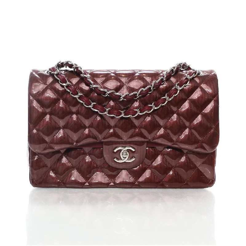 Chanel Classic Jumbo Flap Burgundy Patent