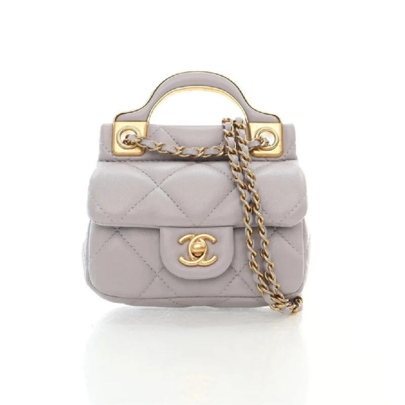 Chanel Lady Handle Flap Card Holder w/ Chain Grey Calfskin Best-Selling Bags Now At Exclusive Promotional Prices Chanel Lady Handle Flap Card Holder w/ Chain Grey Calfskin Best-Selling Bags Now At Exclusive Promotional Prices