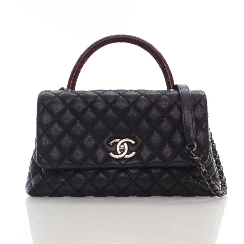 Chanel Lizard Coco Handle Medium Black Caviar Trendy Handbags At Limited-Time Discounts Chanel Lizard Coco Handle Medium Black Caviar Trendy Handbags At Limited-Time Discounts