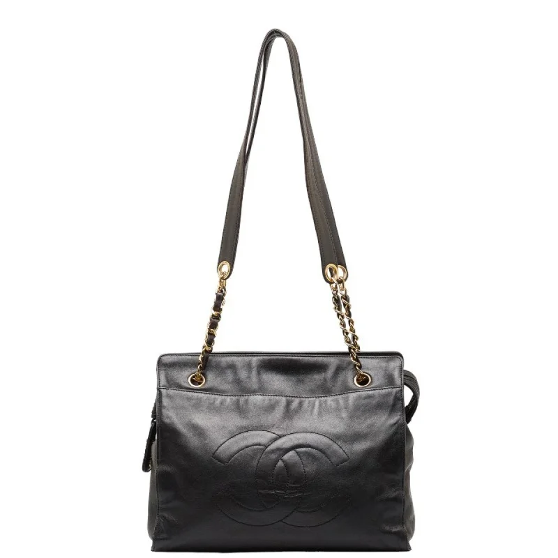 Chanel Logo Cc  Leather Tote Bag (Pre-Owned) Elegant Purses At Clearance Prices