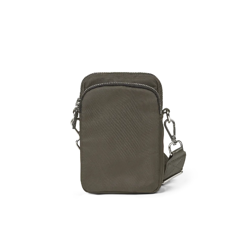 Mini Compact Silver Logo Band Crossbody Bag