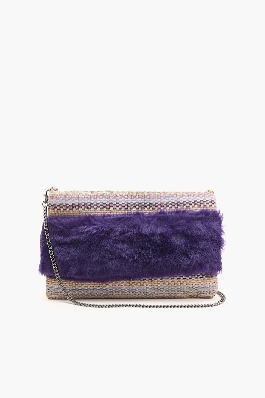 Faux Fur Clutch Sugar Plum