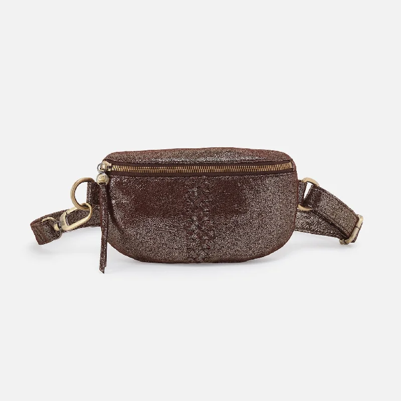 Fern Belt Bag In Metallic Leather - Coffee Galaxy Limited-Time Sale On Trendy Handbags – Don't Miss Out Fern Belt Bag In Metallic Leather - Coffee Galaxy Limited-Time Sale On Trendy Handbags – Don't Miss Out