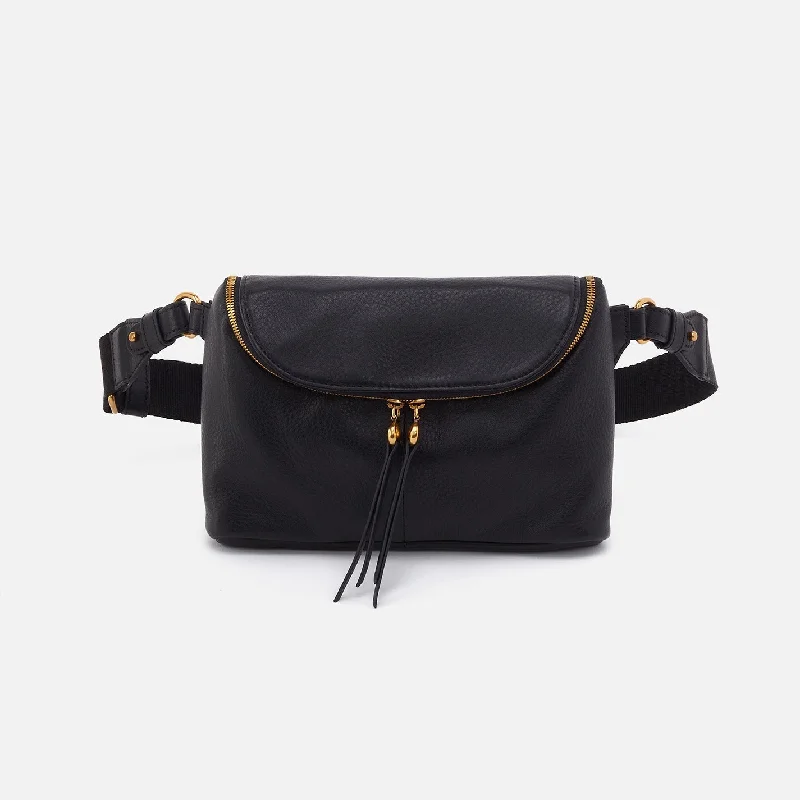 Fern Large Belt Bag In Pebbled Leather - Black Trendy Purses At Exclusive Promotional Rates Fern Large Belt Bag In Pebbled Leather - Black Trendy Purses At Exclusive Promotional Rates