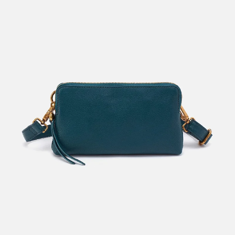 Fern Slim Belt Bag In Pebbled Leather - Midnight Teal Everyday Bags, Budget-Friendly