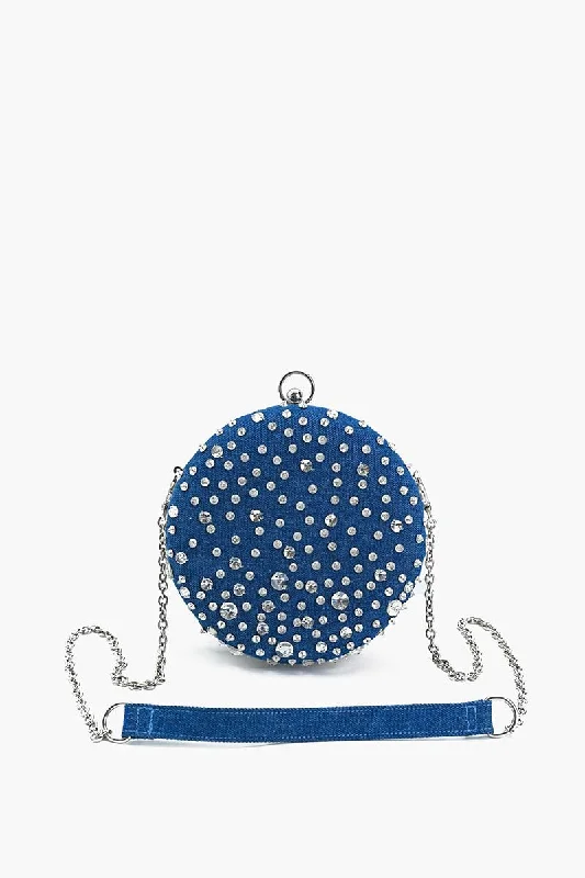 Denim Dazzle Beaded Clutch Fashion Bags, Limited Offer
