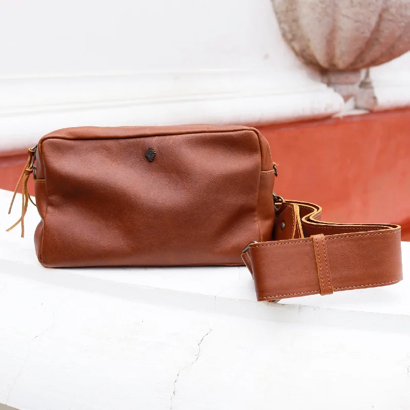 LARGE WANDER CROSSBODY BAG + STRAP SET - FULL LEATHER - CAFE Chic Bags, Shop Now & Save