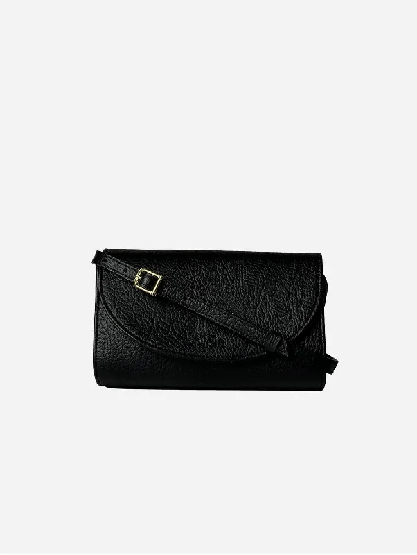Marlee Apple Leather Vegan Crossbody Bag | Black Trendy Handbags, Limited-Time Sale