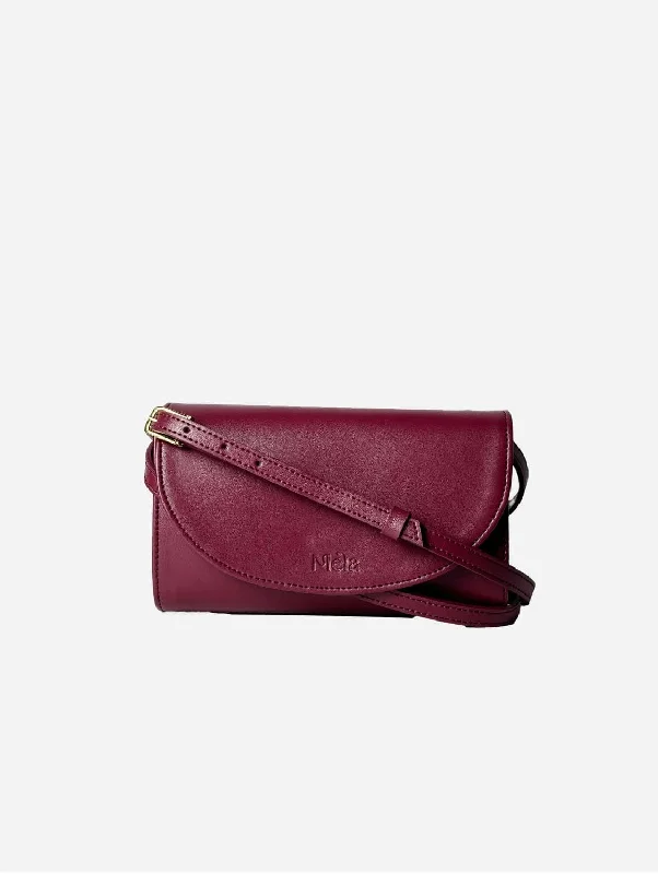 Marlee Apple Leather Vegan Crossbody Bag |  Deep Red Flash Sale On Designer Bags