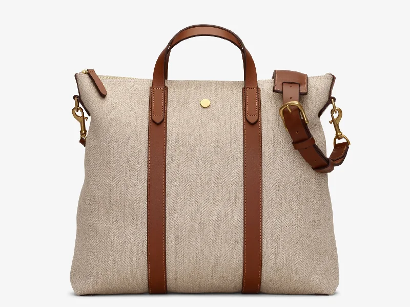 Mate Grand Herringbone/Cuoio Stylish Totes, Special Discounts