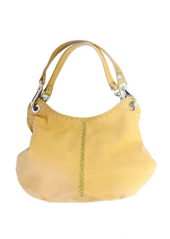 Desmo Italian Diagonal Closure Leather Slouch Handbag