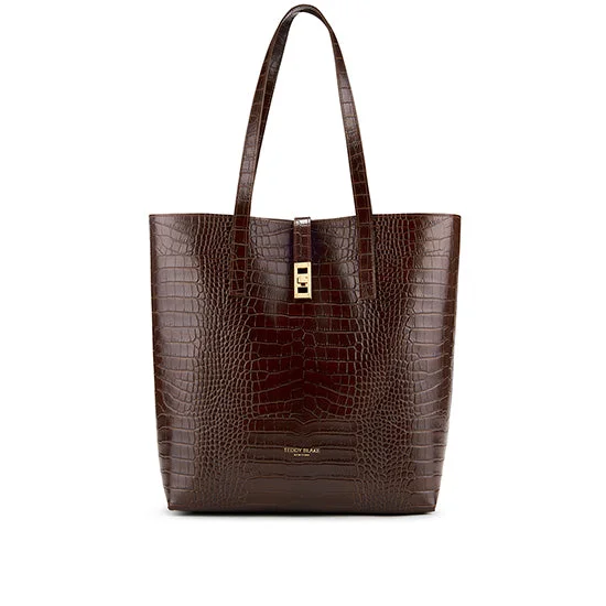 Nina Croco 12" - Brown Iconic Fashion Bags At Unbeatable Savings