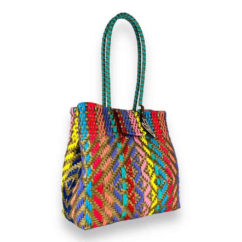 Maria Victoria | Oasis | Upcycled, Handwoven, Multicolor Shoulder Tote Trendy Purses At Exclusive Promotional Rates Maria Victoria | Oasis | Upcycled, Handwoven, Multicolor Shoulder Tote Trendy Purses At Exclusive Promotional Rates