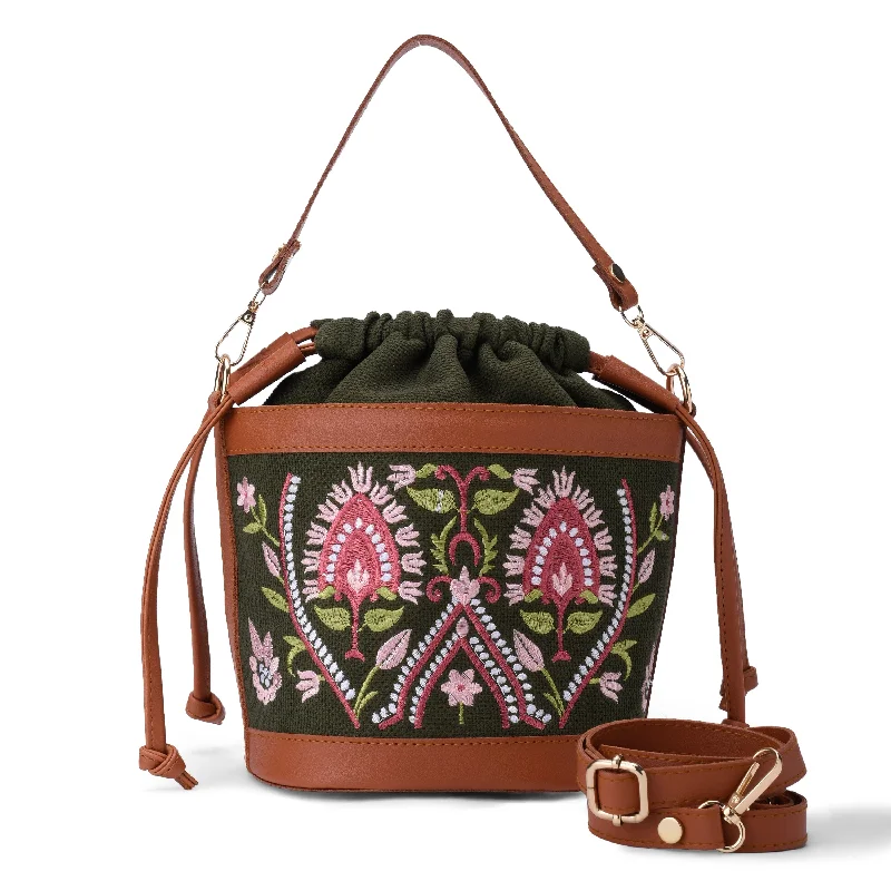 Olive Floral Pocket Crossbag Affordable Luxury With Top-Quality Handbags
