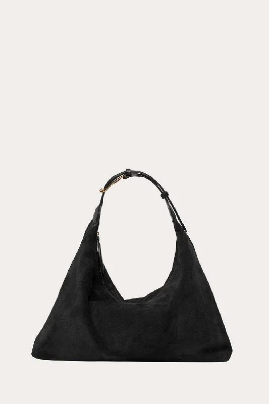 Pillow Shoulder Bag Suede Black Everyday Elegance At Special Prices