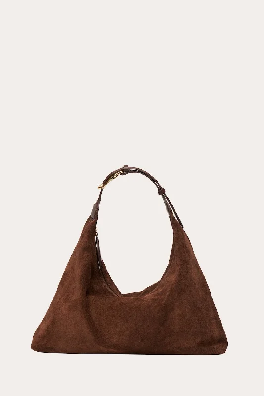 Pillow Shoulder Bag Suede Dark Brown Chic Crossbody Bags, Limited Offers