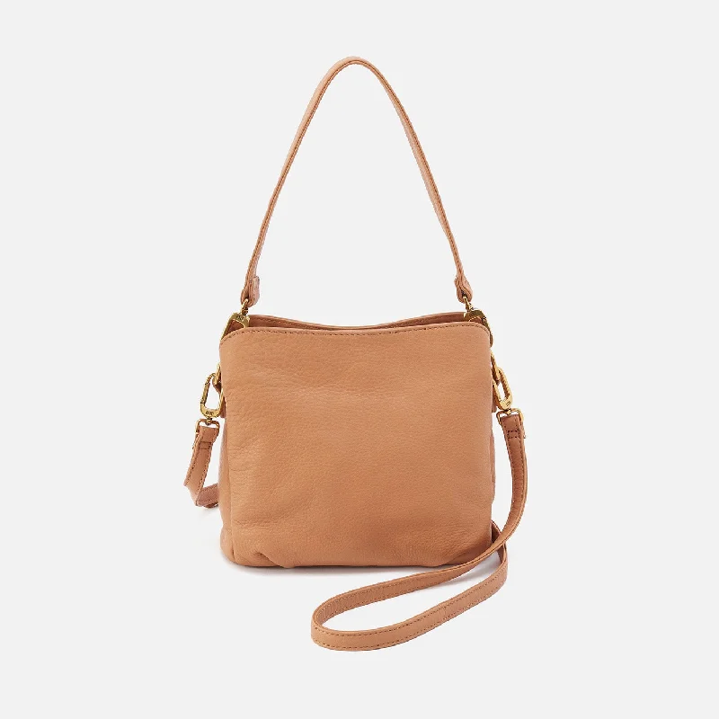 Starr Convertible Shoulder Bag In Pebbled Leather - Sandstorm Fashionable Crossbody Bags At Special Offers