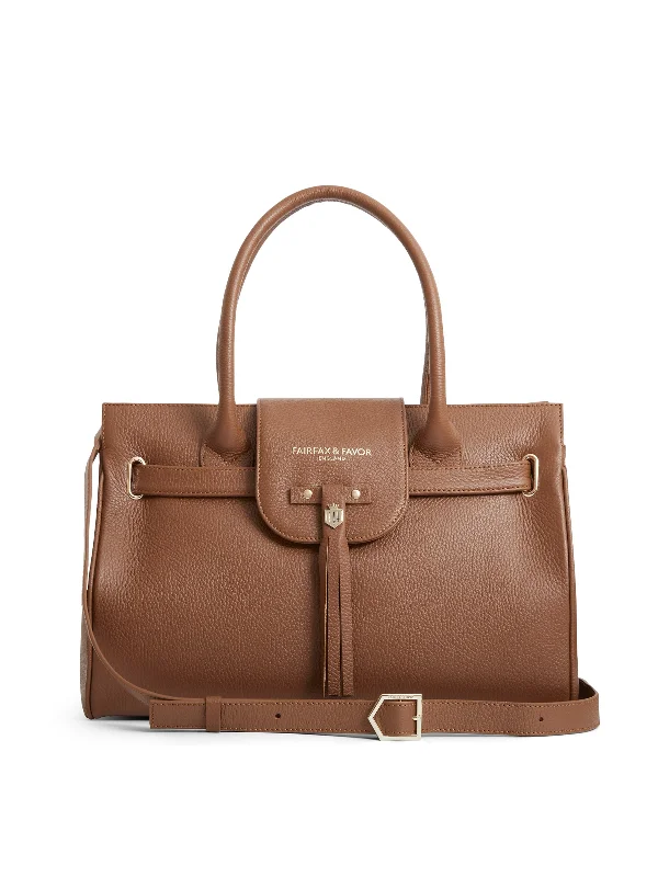 Windsor Handbag - Tan Pebbled Leather Luxury Bags, Budget Prices