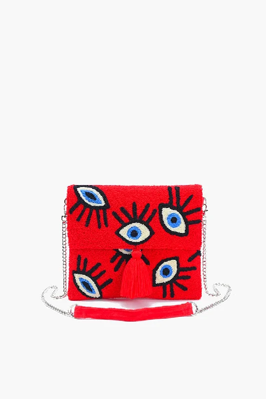Ruby Whimsical Wonder Eye Clutch Trendy Purses At Unbeatable Discounts