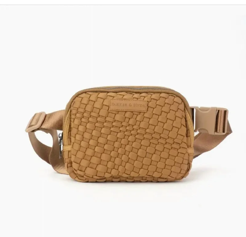 Women's Woven Belt Bag In Camel