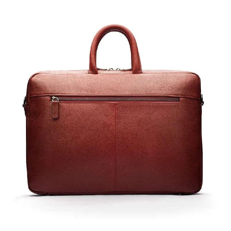 15" Leather Laptop Bag - Burgundy Best Handbag Sale Of The Season