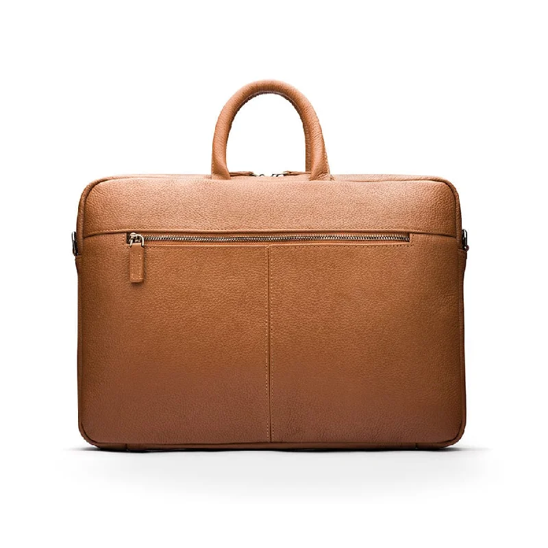 15" Leather Laptop Bag - Tan Affordable Elegance, Grab Yours Now